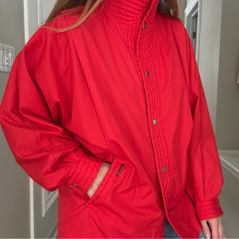 Vintage Jordache Red Track Windbreaker, Oversized Spring Summer Jacket, fits S–L